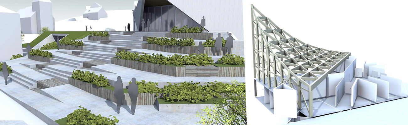 Свод новой церкви в Норвегии состоит из множества треугольных сот из клееного бруса