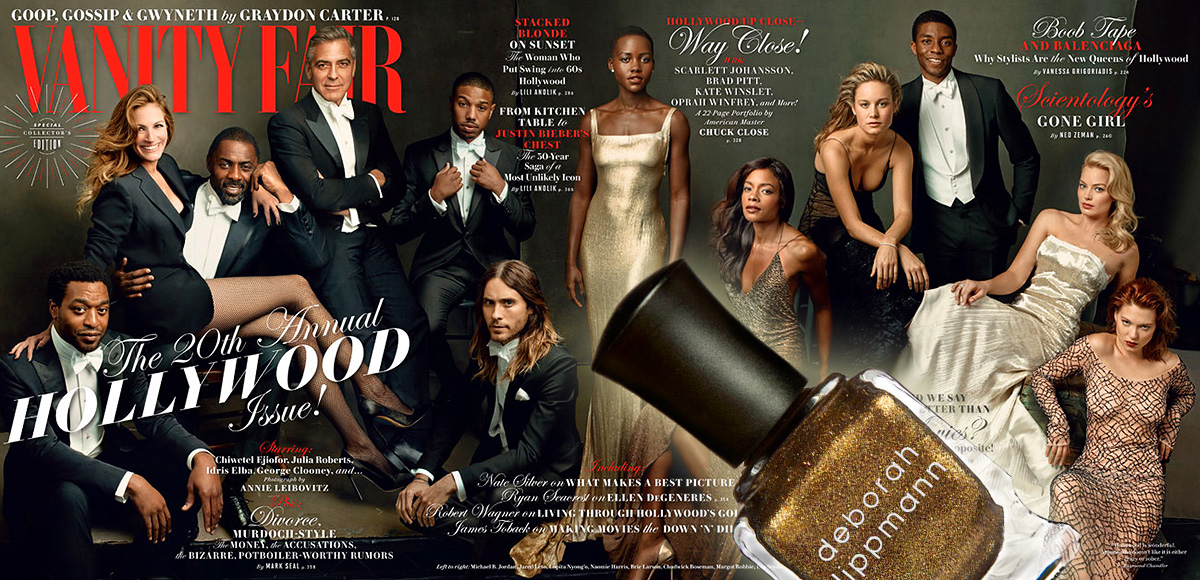 Звезды Голливуда на развороте Vanity Fair с лаком для ногтей Deborah Lippmann
