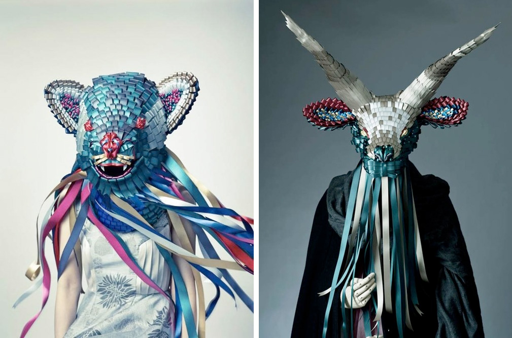 Cкульптуры и предметы из атласных, либо шелковых лент