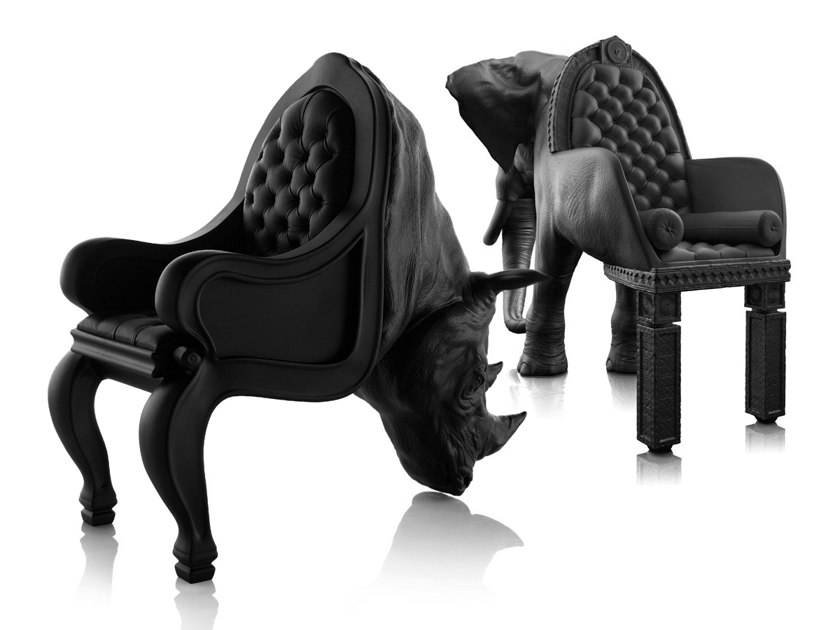 Домашний зоопарк: кожаная мебель в форме животных