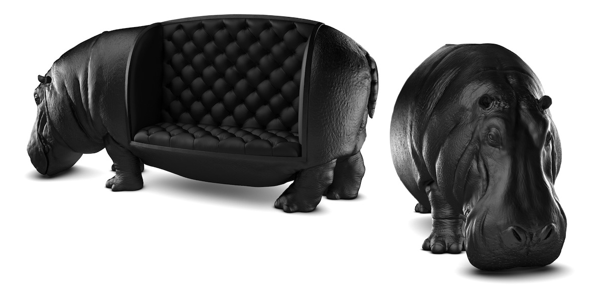 Диван в форме бегемота в натуральную величину